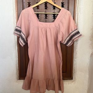 J. Crew Pink embroidered beach dress XS